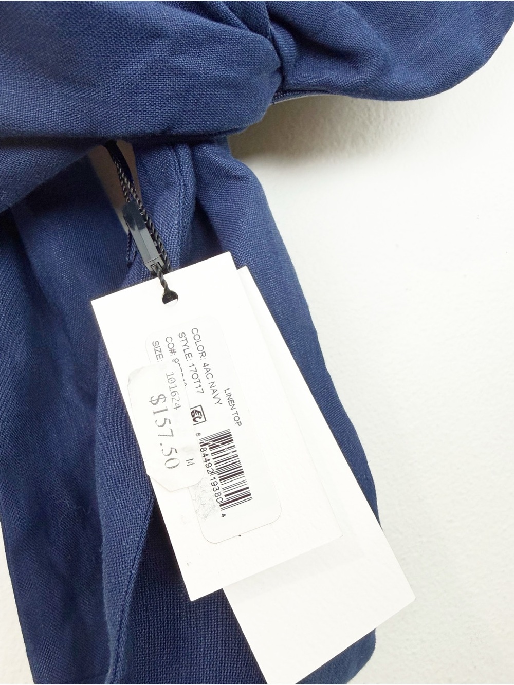Milly One Shoulder Blue Linen Crop Top Size Small NWT - Picture 6 of 7